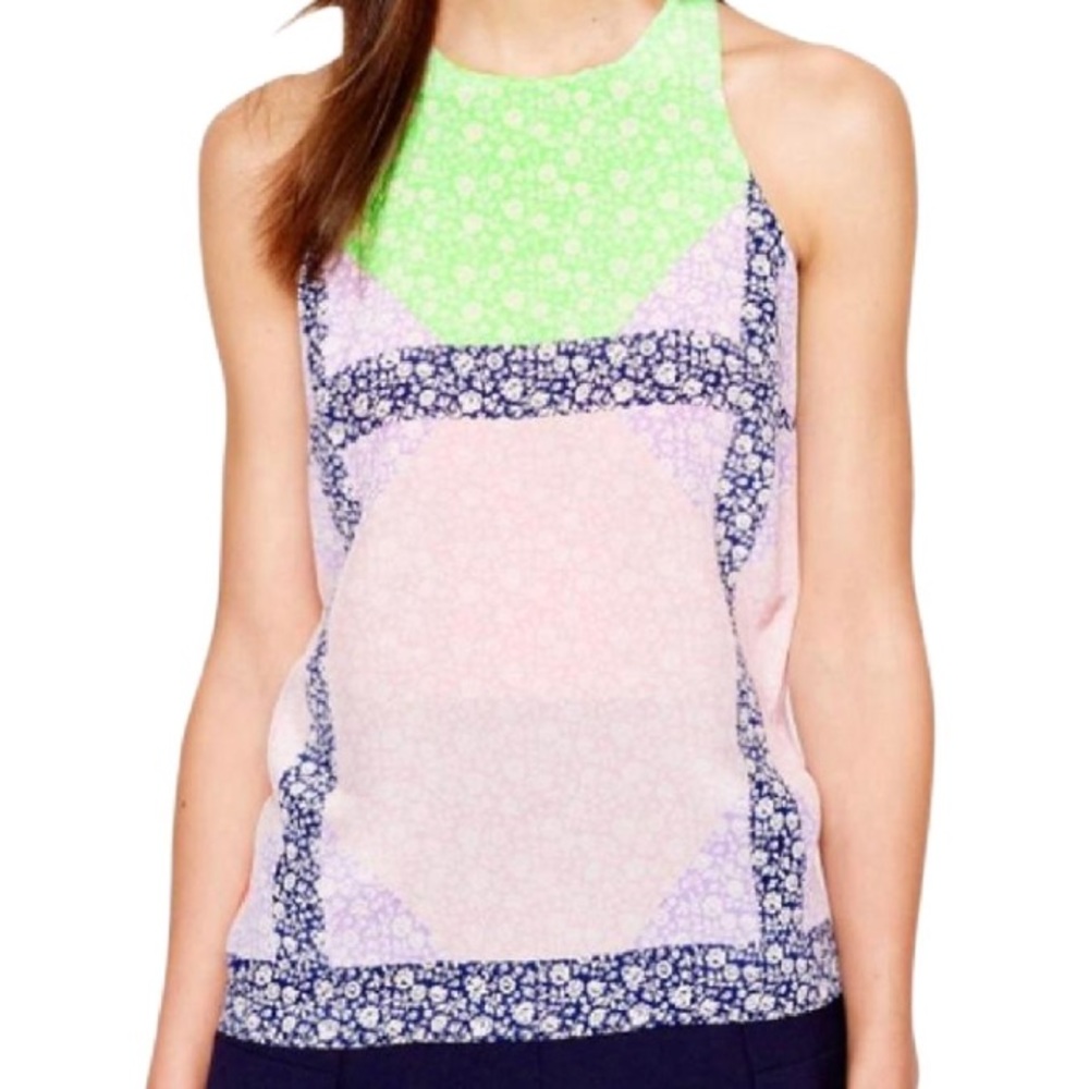 J. Crew Windowpane Floral Silk blouse - Sz 6